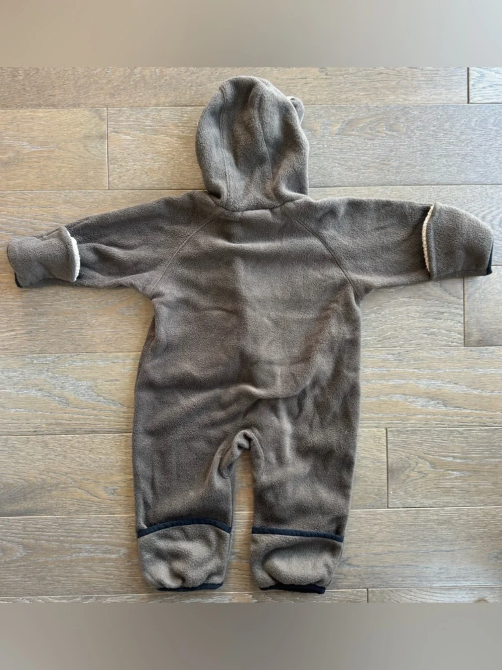 Columbia Baby Fleece Bunting Suit 12M Brown Bear Hood Reversible Hands/Feet 🐻